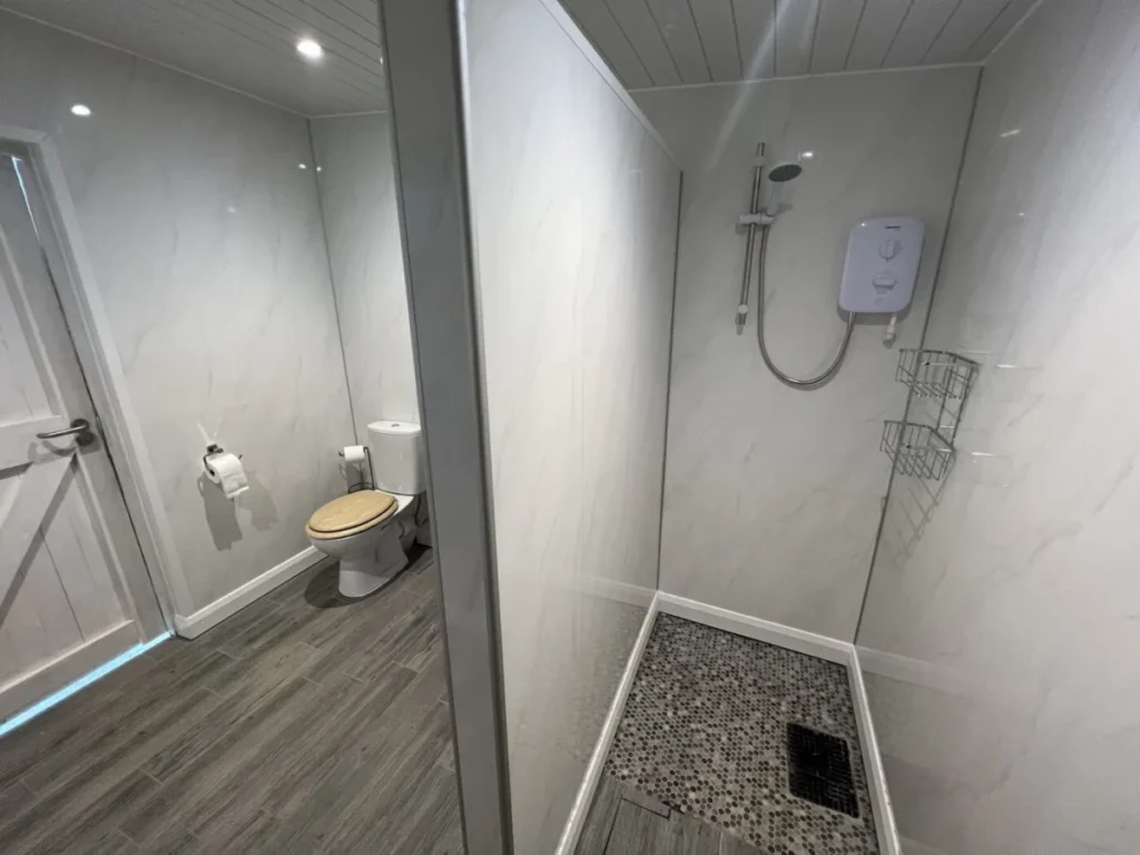 One of the shower and WC rooms in the facilities block
